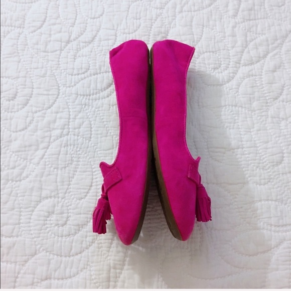 Coach Deedra Pink Suede Tassel Flats - Picture 3 of 4